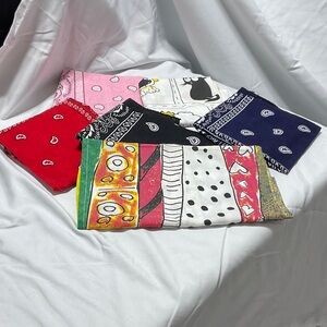 Colorful Bandana Set. Never used.  Six different colors/patterns.